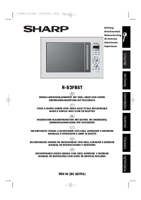 Guide utilisation SHARP R-82FBST de la marque SHARP