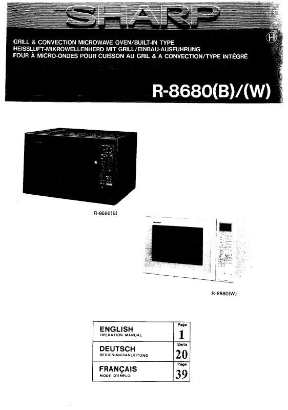 Guide utilisation SHARP R-8680 de la marque SHARP