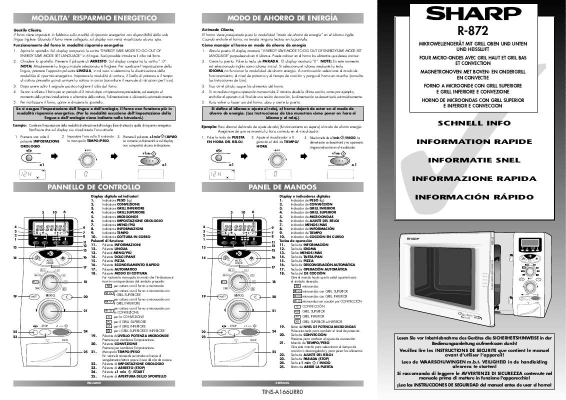 Guide utilisation SHARP R-872 de la marque SHARP
