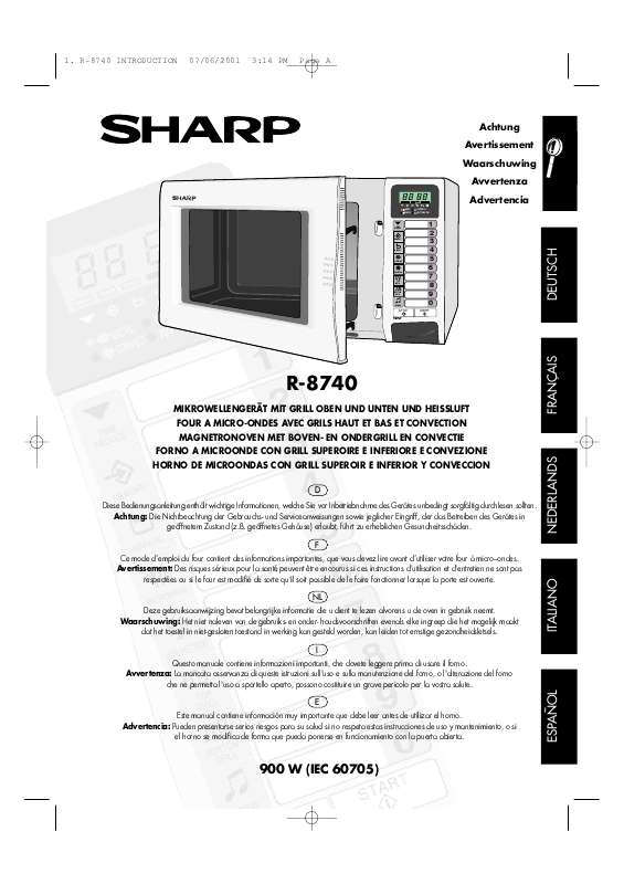 Guide utilisation SHARP R-8740 de la marque SHARP