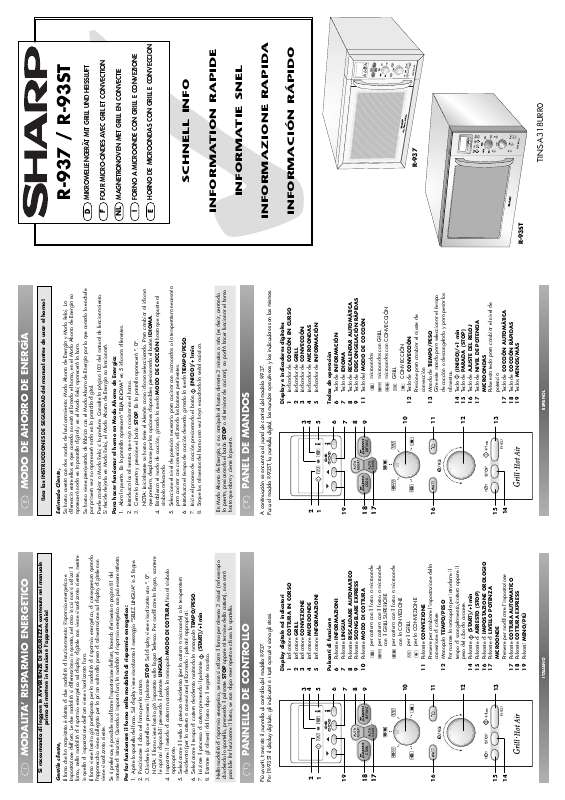 Guide utilisation SHARP R-937/93ST de la marque SHARP