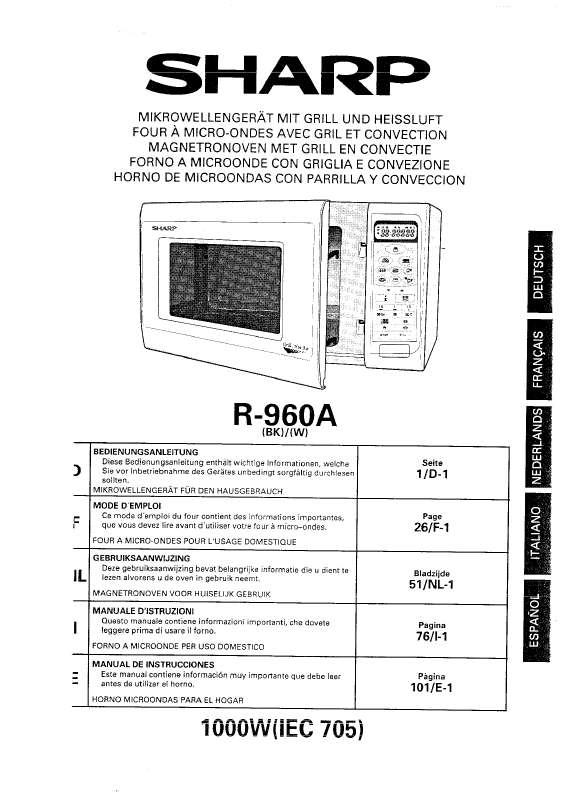 Guide utilisation SHARP R-960A de la marque SHARP