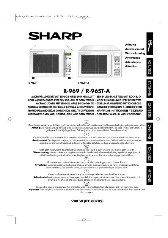 Guide utilisation SHARP R-969 de la marque SHARP