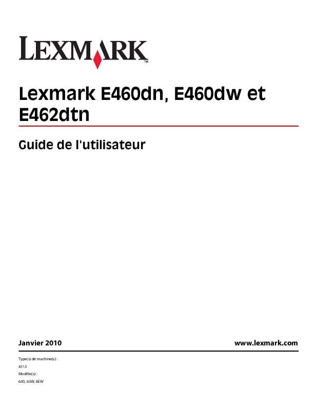 Guide utilisation LEXMARK E462DTN  de la marque LEXMARK