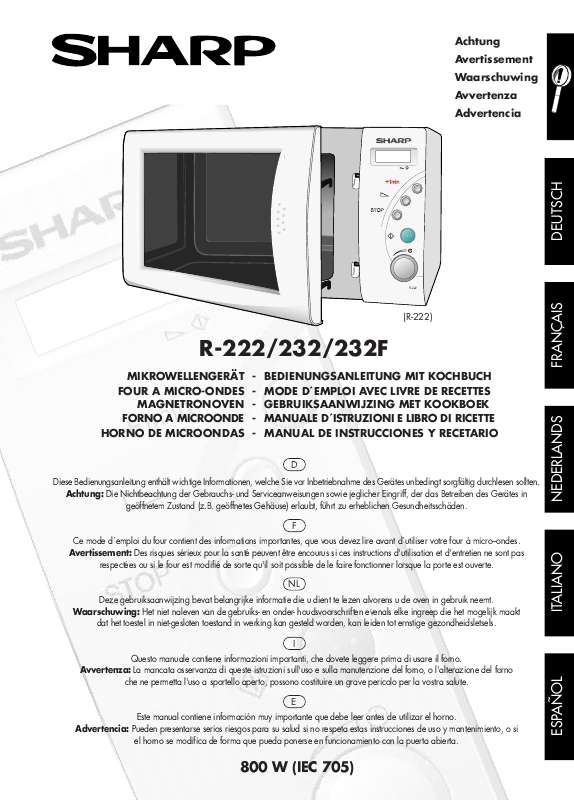 Guide utilisation SHARP R232 de la marque SHARP