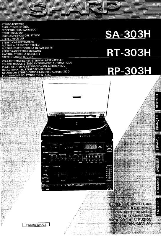 Guide utilisation SHARP RP-303H de la marque SHARP