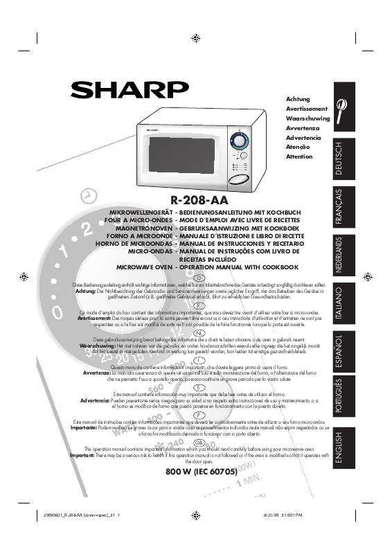 Guide utilisation SHARP R-208-AA de la marque SHARP