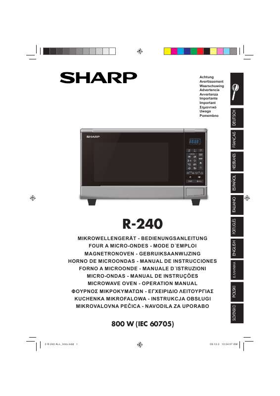 Guide utilisation SHARP R-240BK de la marque SHARP