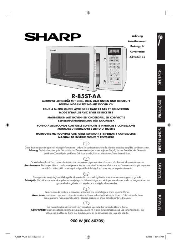 Guide utilisation SHARP R-85ST-AA de la marque SHARP