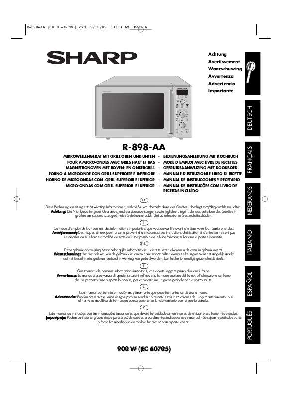 Guide utilisation SHARP R-898-AA de la marque SHARP