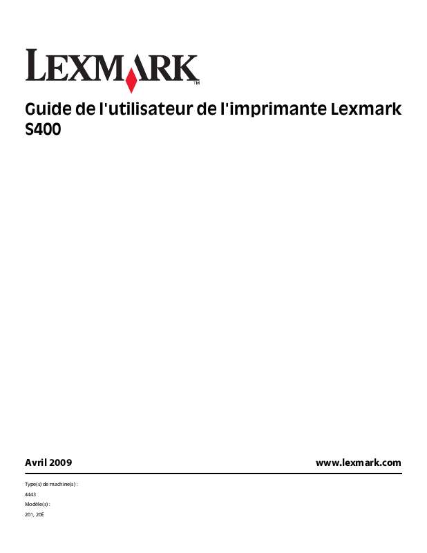 Guide utilisation LEXMARK INTERPRET S400  de la marque LEXMARK