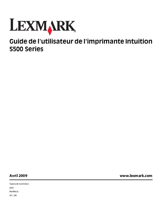 Guide utilisation LEXMARK INTUITION S500  de la marque LEXMARK