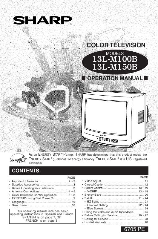 Guide utilisation SHARP 13L-M100B  de la marque SHARP