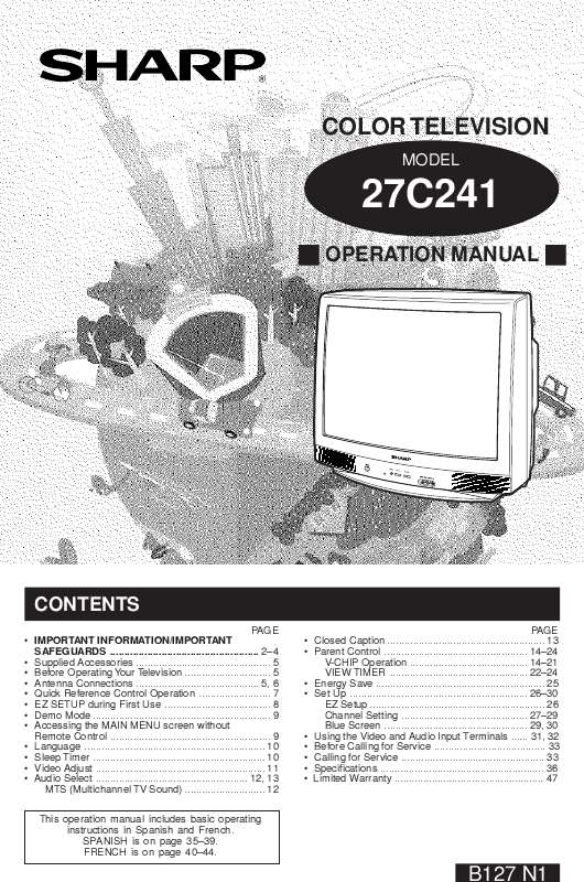 Guide utilisation SHARP 27C241  de la marque SHARP