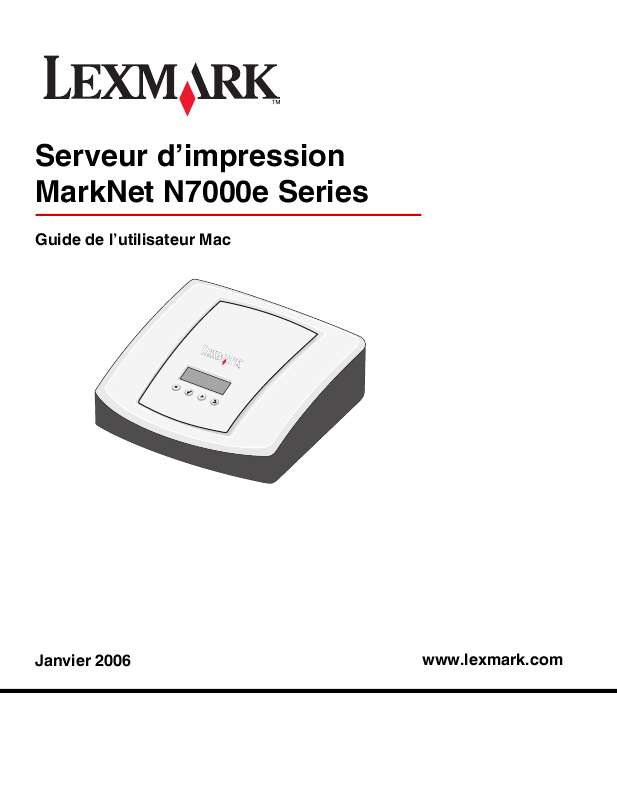 Guide utilisation LEXMARK MARKNET N7000 PRINT SERVER  de la marque LEXMARK