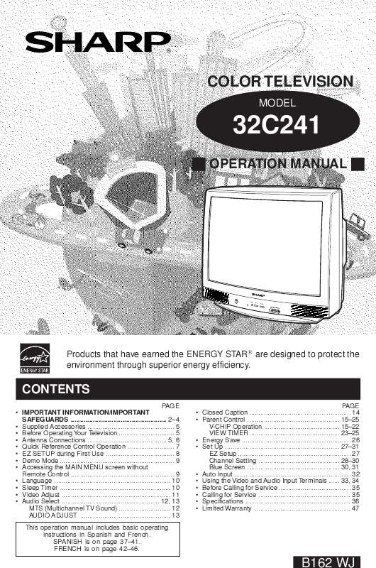 Guide utilisation SHARP 32C241  de la marque SHARP
