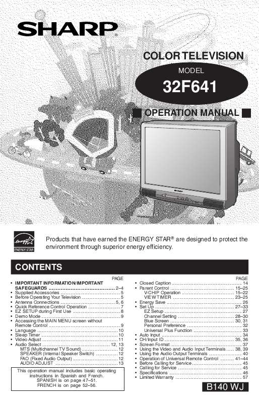 Guide utilisation SHARP 32F641  de la marque SHARP