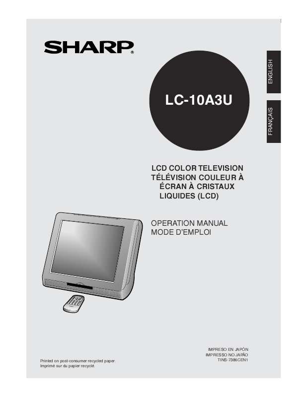 Guide utilisation SHARP LC-10A3U  de la marque SHARP