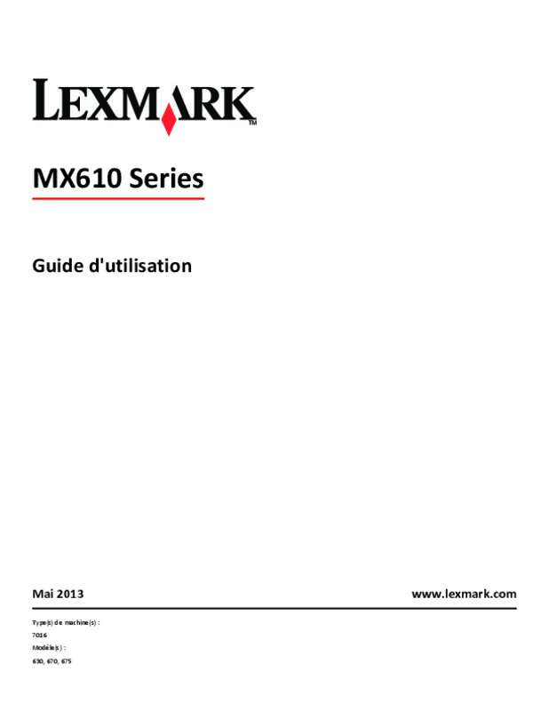 Guide utilisation LEXMARK MX611DE  de la marque LEXMARK
