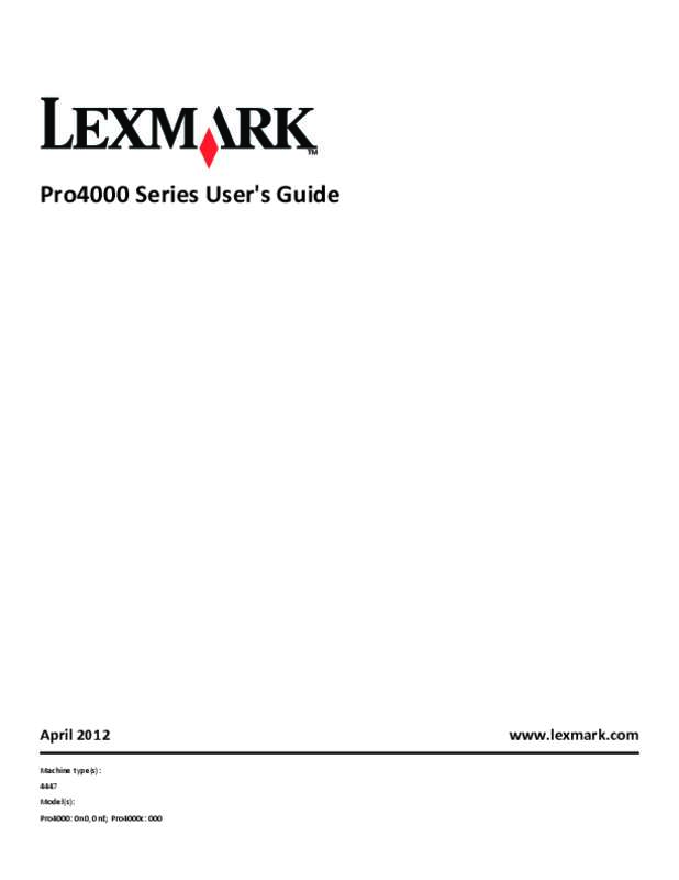 Guide utilisation LEXMARK OFFICEEDGE PRO 4000  de la marque LEXMARK