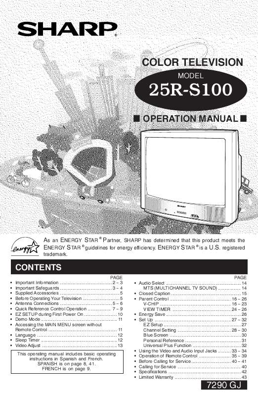 Guide utilisation SHARP 25R-S100  de la marque SHARP