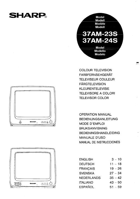 Guide utilisation SHARP 37AM-23S/24S  de la marque SHARP