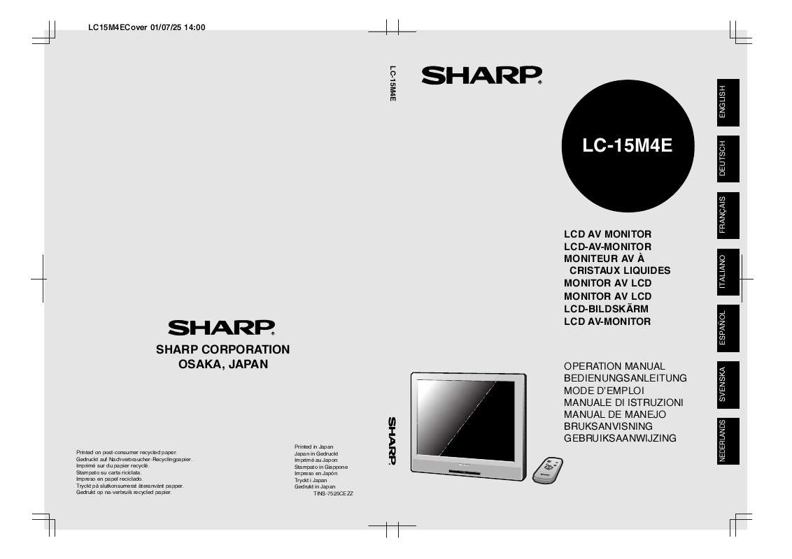 Guide utilisation SHARP LC-15M4E  de la marque SHARP