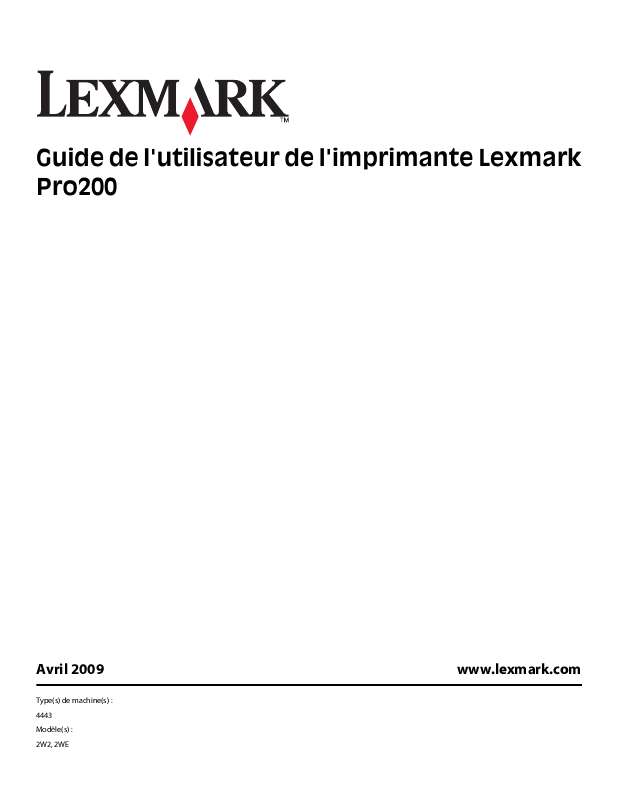 Guide utilisation LEXMARK PROSPECT PRO200  de la marque LEXMARK