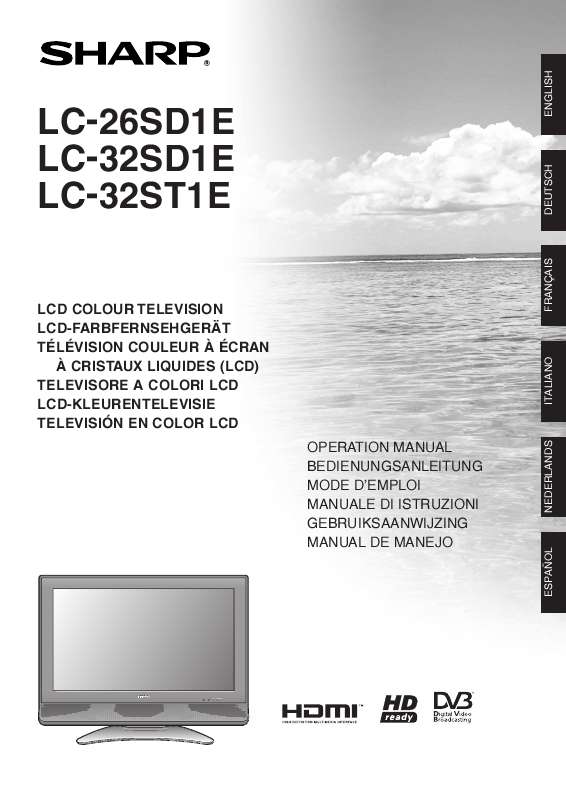 Guide utilisation SHARP LC-26/32SD1E/32ST1E  de la marque SHARP
