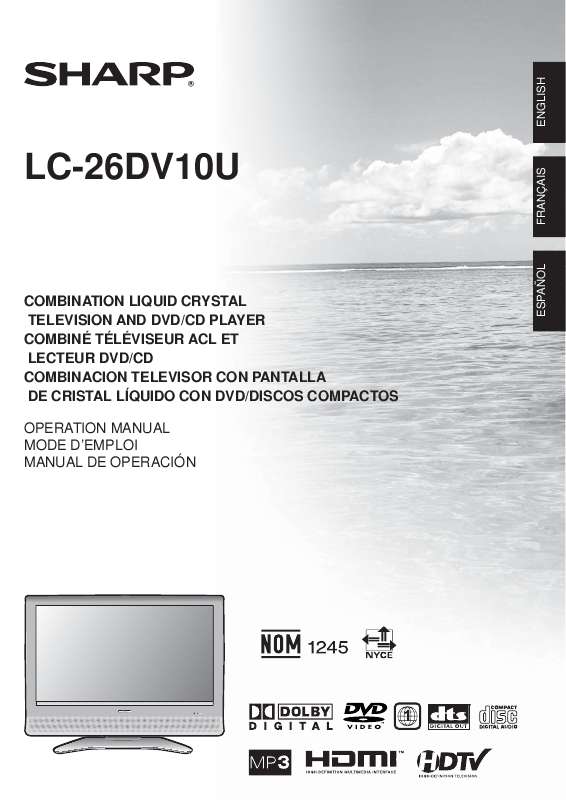 Guide utilisation SHARP LC-26DV10U  de la marque SHARP
