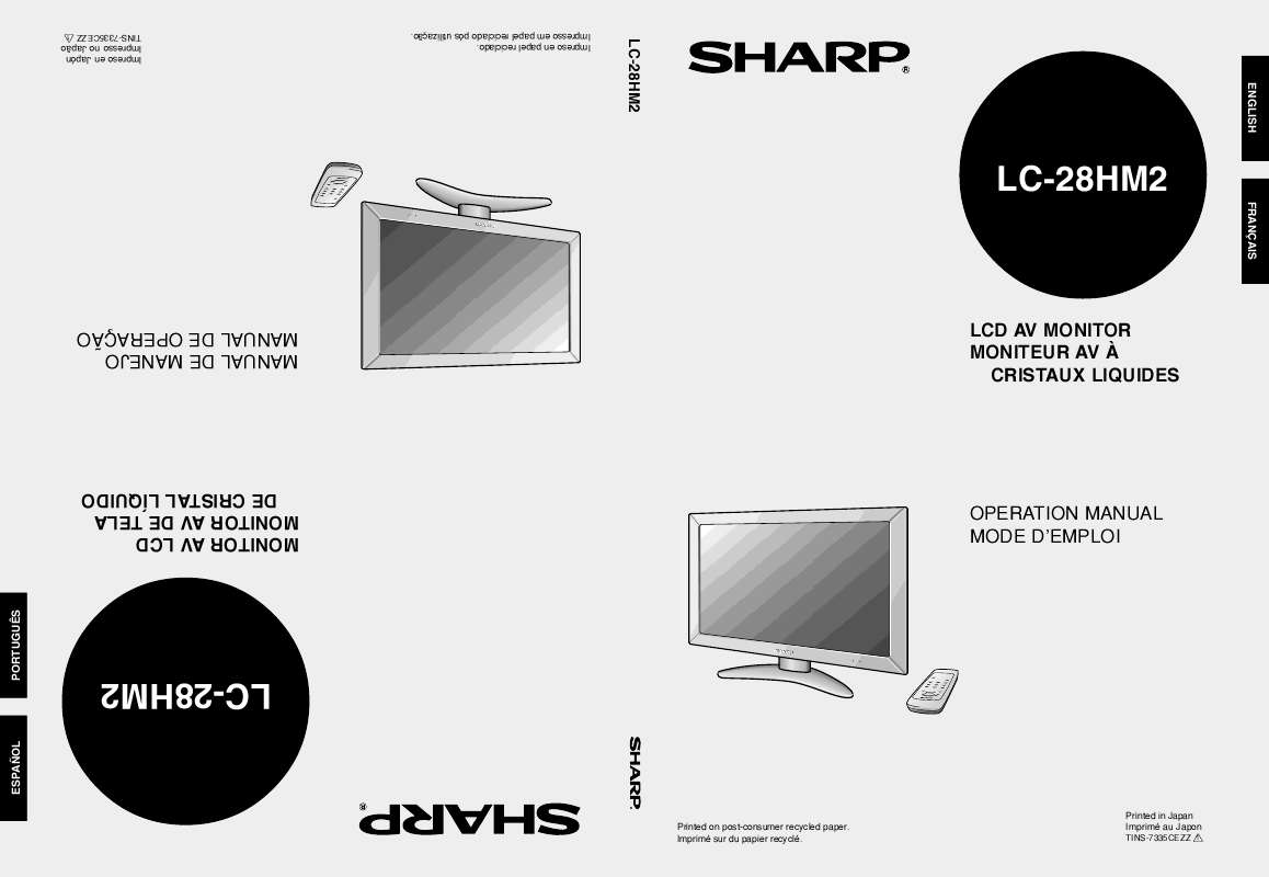 Guide utilisation SHARP LC-28HM2  de la marque SHARP