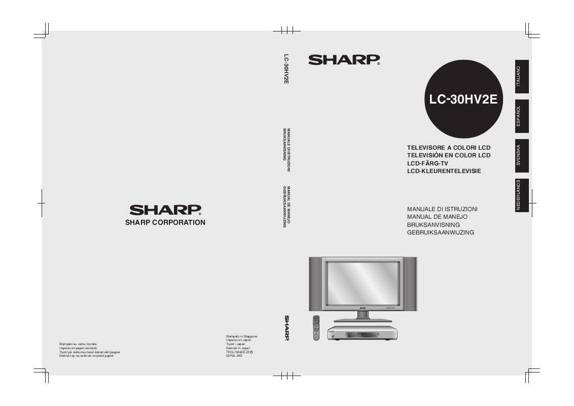 Guide utilisation SHARP LC-30HV2E  de la marque SHARP