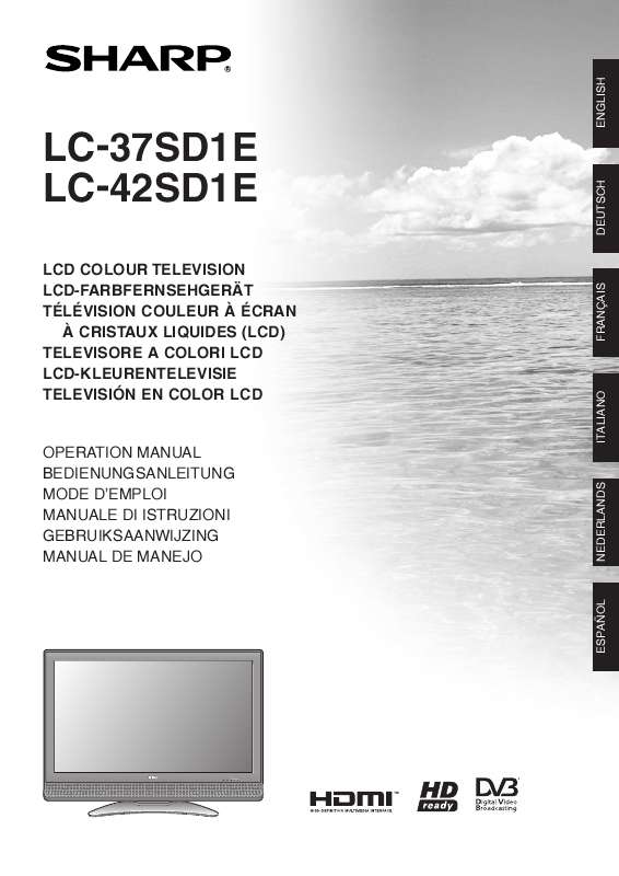 Guide utilisation SHARP LC-37/42SD1E  de la marque SHARP