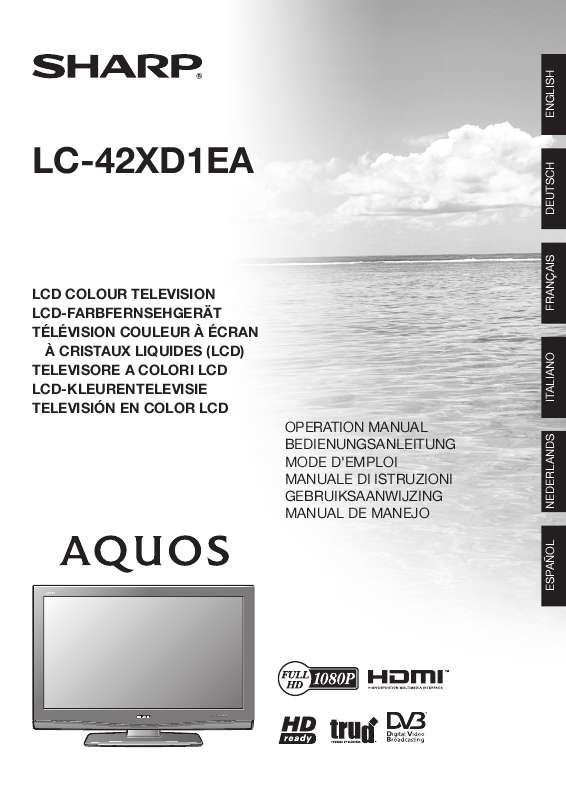 Guide utilisation SHARP LC-42XD1EA  de la marque SHARP