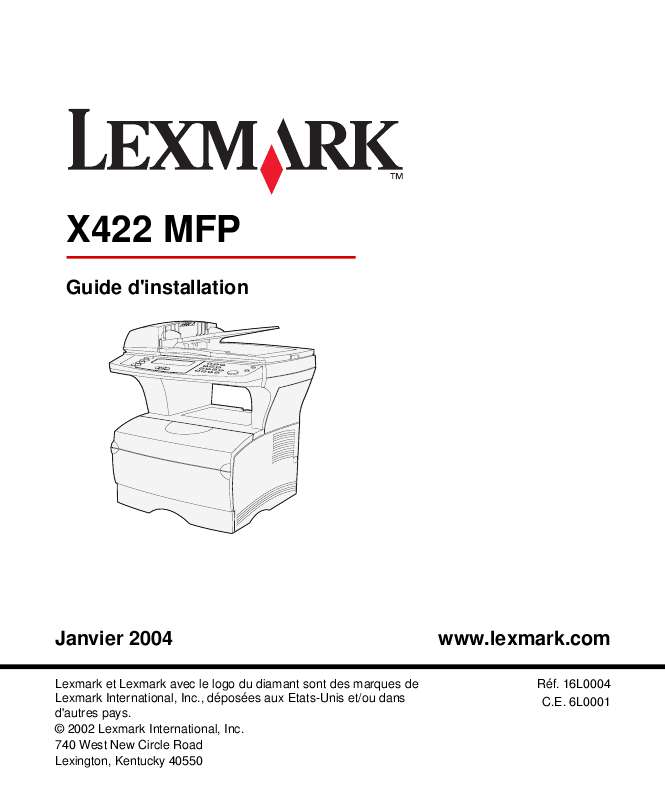 Guide utilisation LEXMARK X422 MFP  de la marque LEXMARK