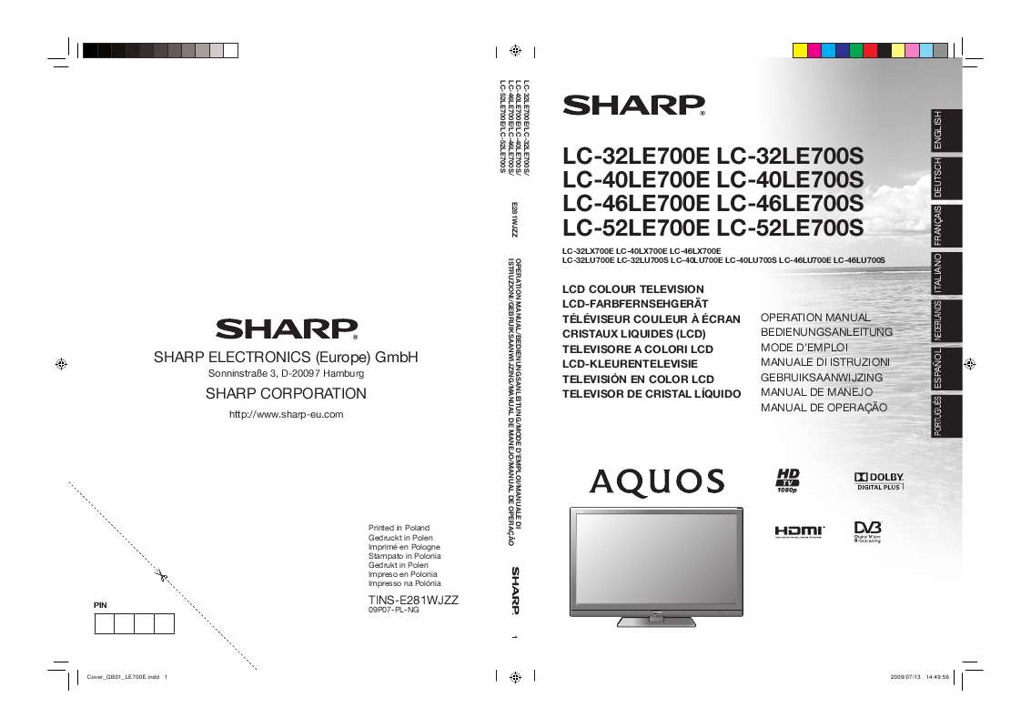 Guide utilisation SHARP LC-32LE700E  de la marque SHARP