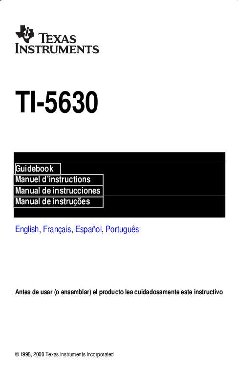 Guide utilisation TEXAS INSTRUMENTS TI-5630  de la marque TEXAS INSTRUMENTS