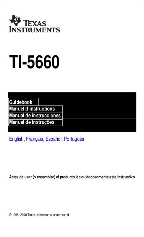 Guide utilisation TEXAS INSTRUMENTS TI-5660  de la marque TEXAS INSTRUMENTS