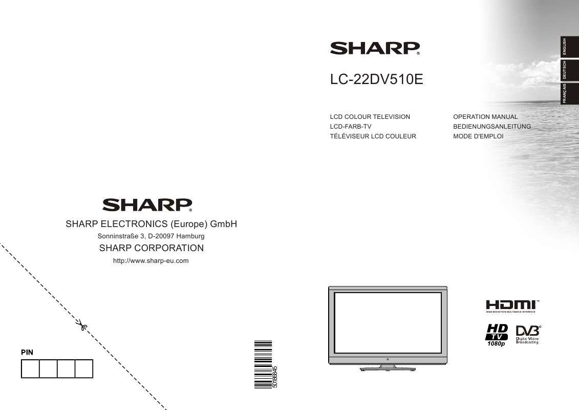 Guide utilisation SHARP LC-22DV510E  de la marque SHARP