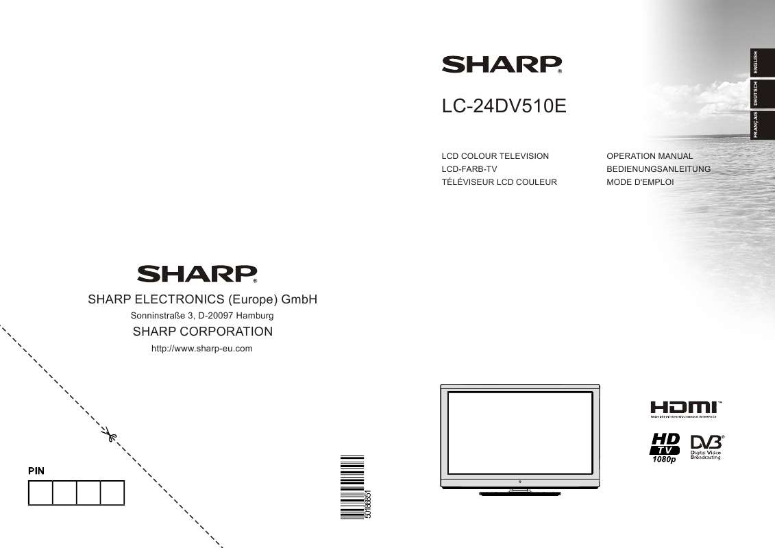 Guide utilisation SHARP LC-24DV510E  de la marque SHARP