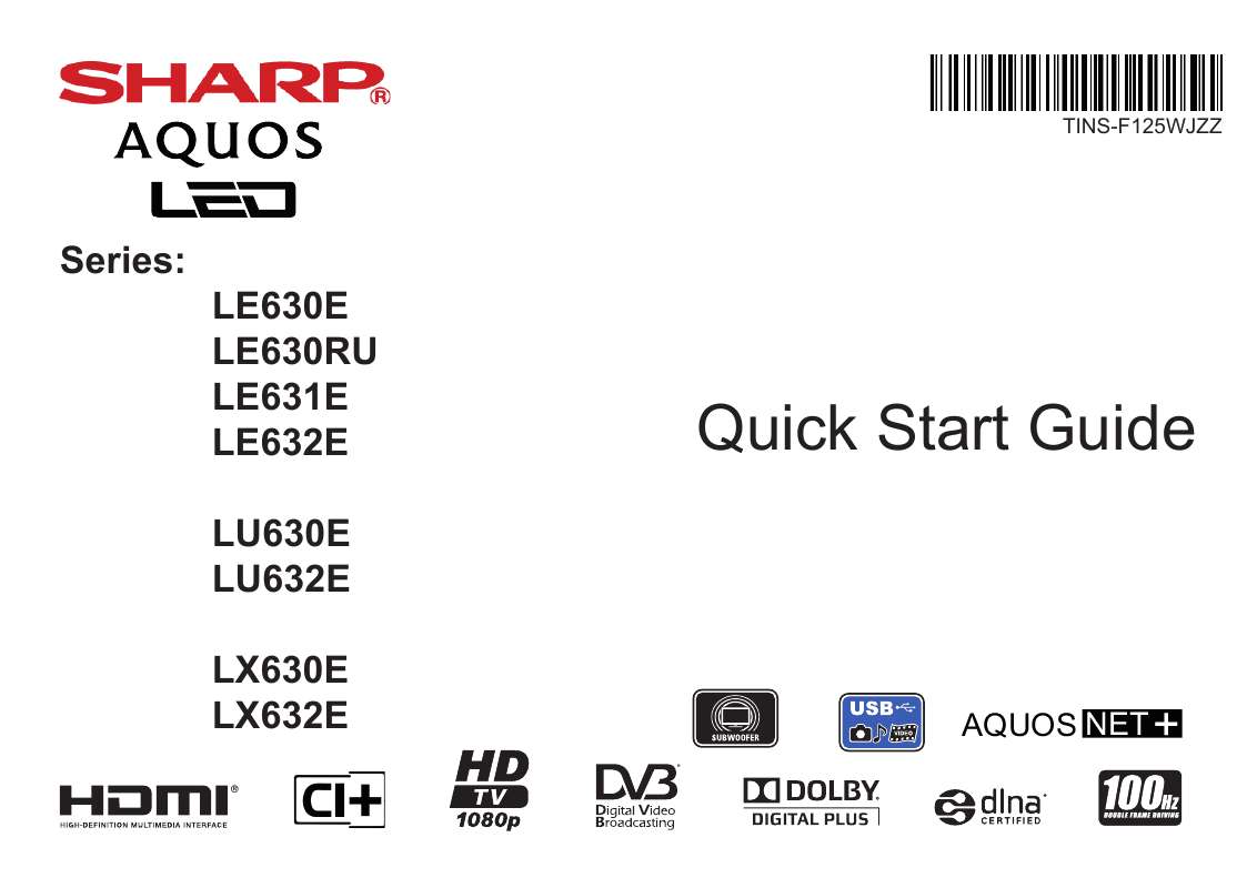Guide utilisation SHARP LC-32LE630E  de la marque SHARP