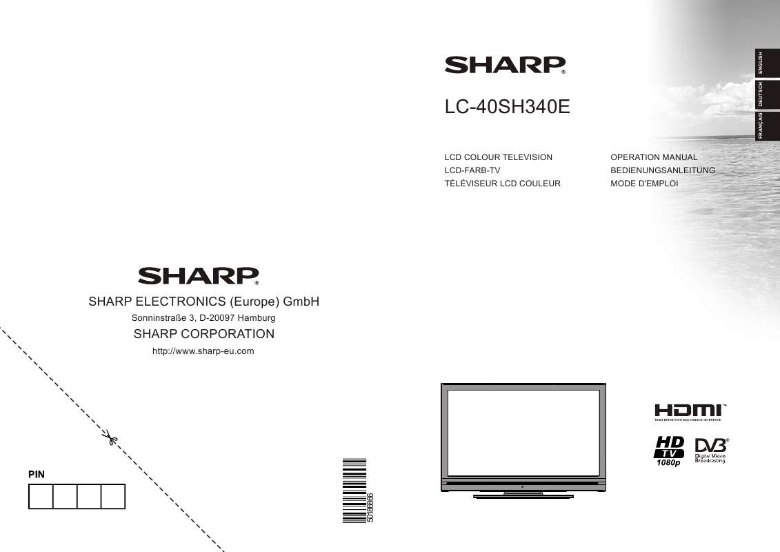 Guide utilisation SHARP LC-40SH340E  de la marque SHARP