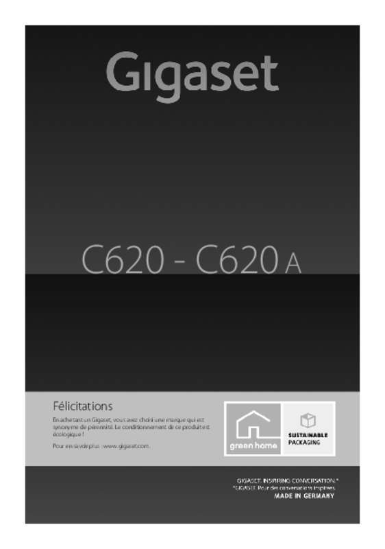 Guide utilisation GIGASET 620A  de la marque GIGASET