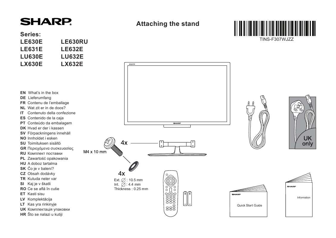 Guide utilisation SHARP LE630E  de la marque SHARP