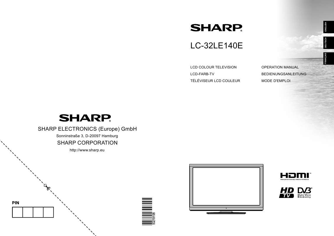 Guide utilisation SHARP LC-32LE140E  de la marque SHARP