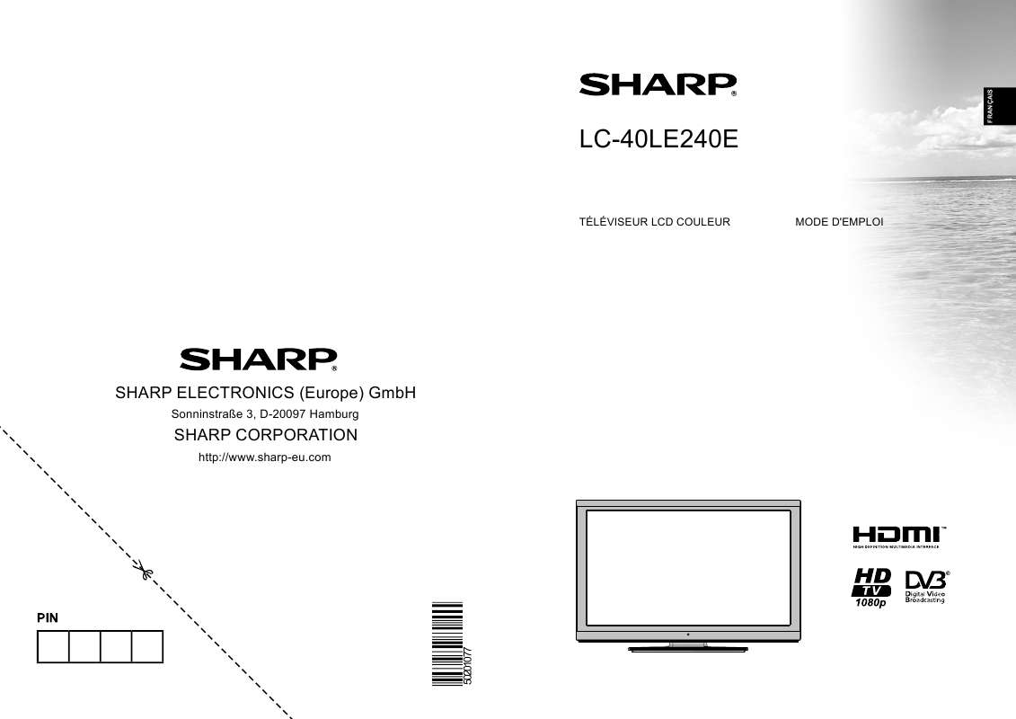 Guide utilisation SHARP LC-40LE240E  de la marque SHARP