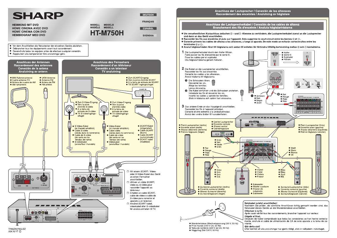 Guide utilisation SHARP HT-M750H  de la marque SHARP