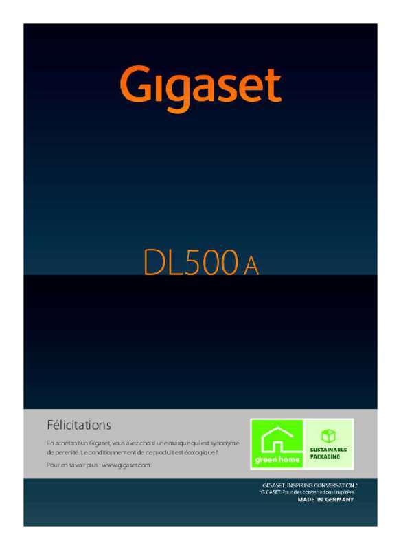 Guide utilisation GIGASET DL500A  de la marque GIGASET