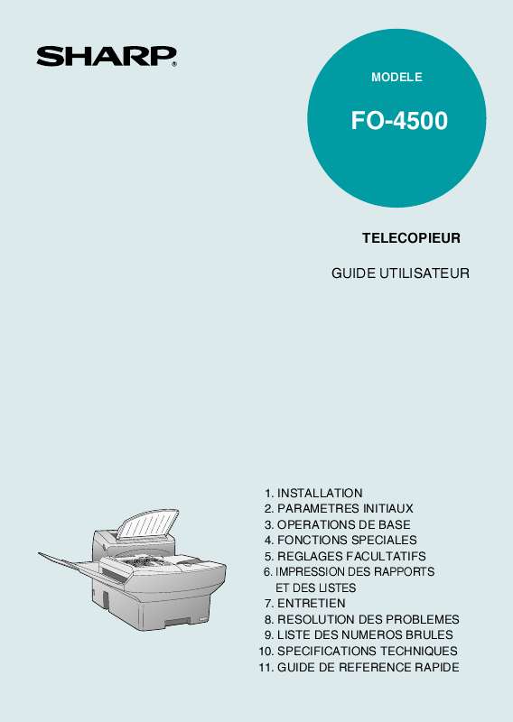 Guide utilisation SHARP FO-4500  de la marque SHARP