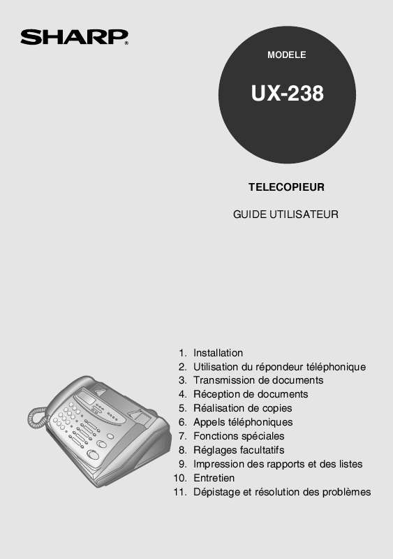 Guide utilisation SHARP UX-238  de la marque SHARP